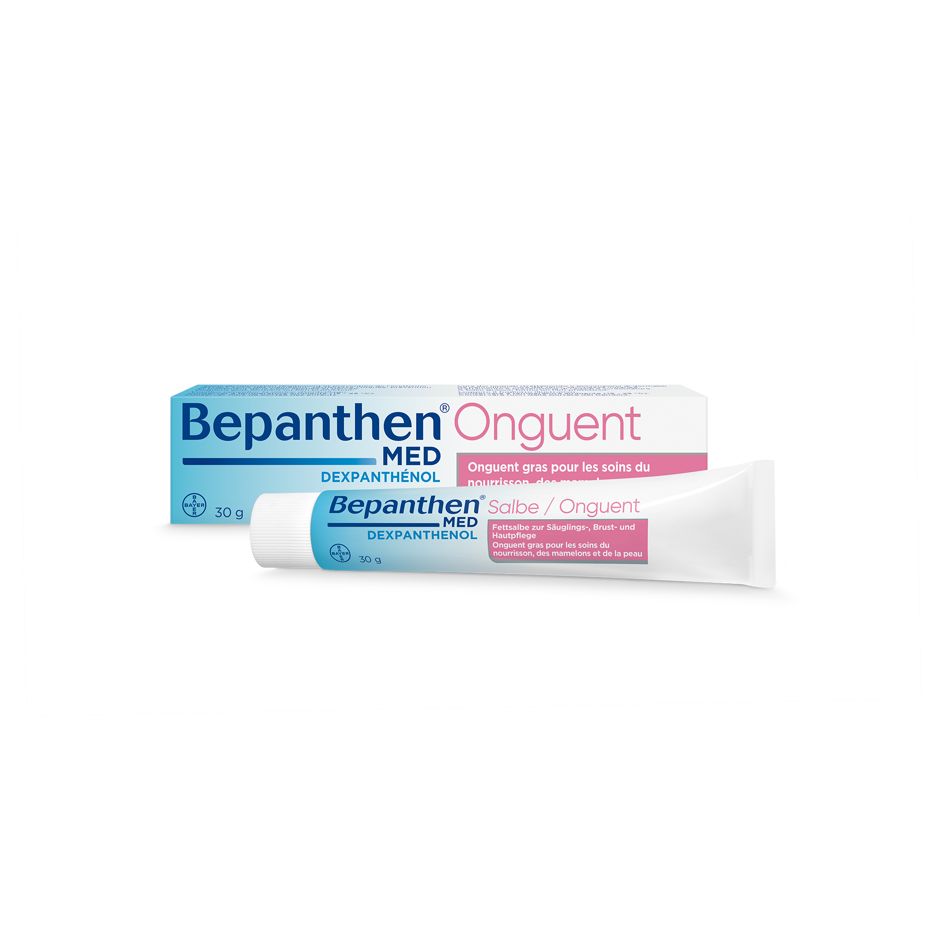 Bepanthen® MED Onguent: traitement des zones cutanées sèches et gercées et de l’érythème fessier